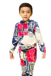 Gusto's Boys Printed Hoodies Cordset